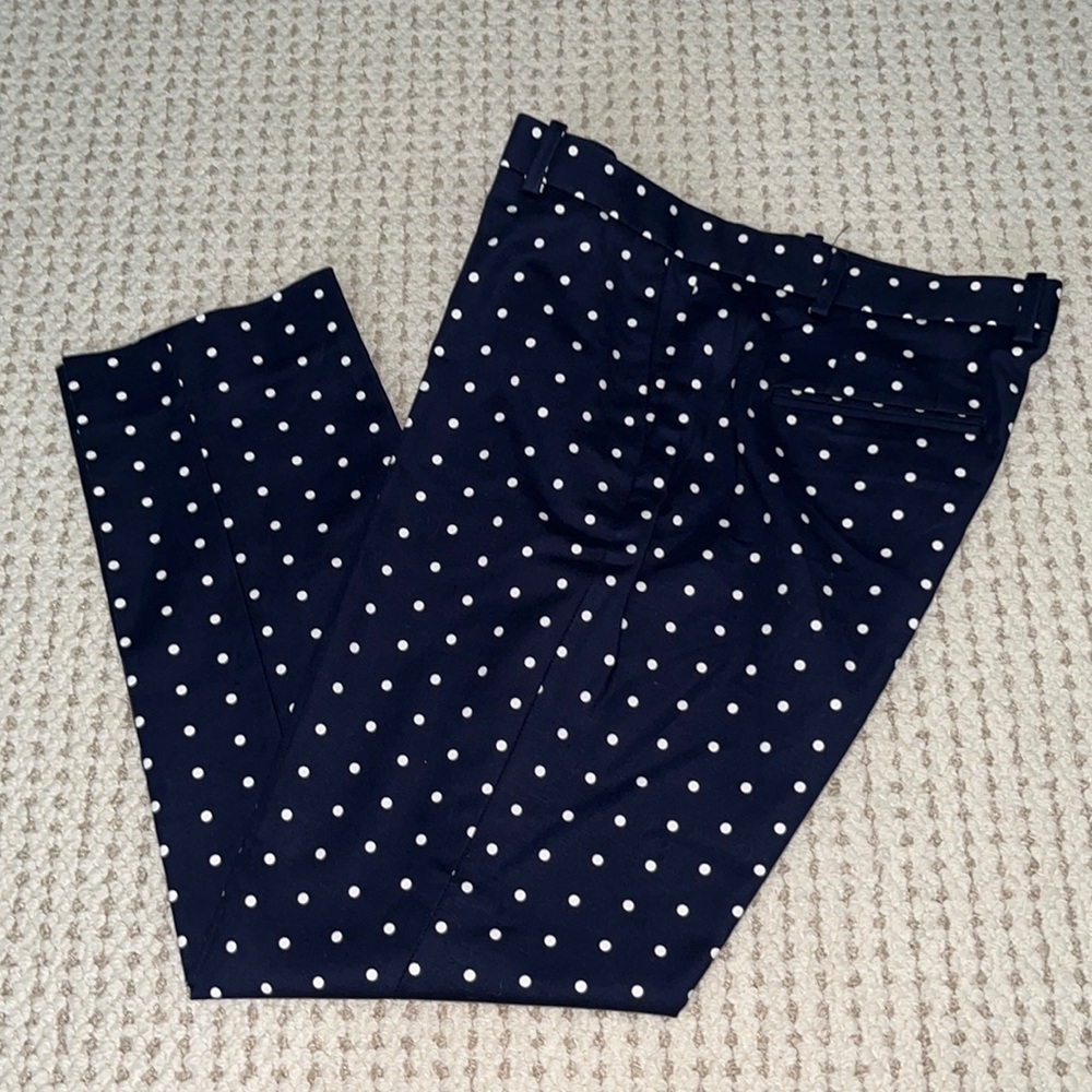 Navy & White Polka Dot Ankle Pant by GAP Size 8